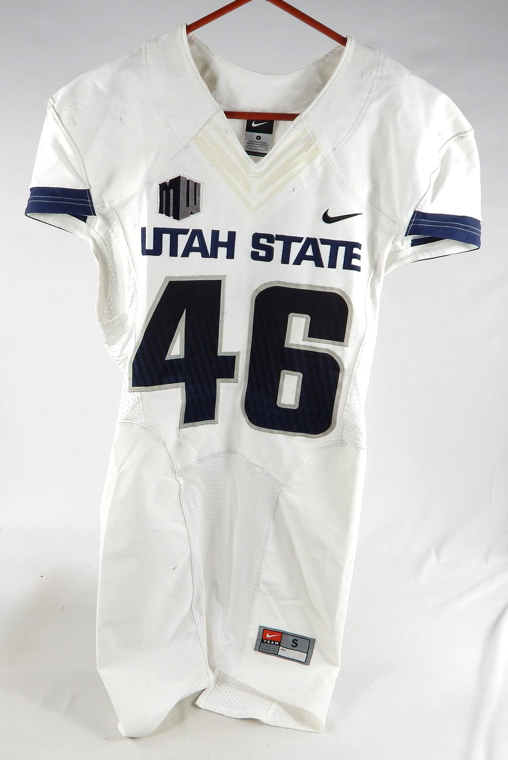 Utah State Aggies #46 Game Used White Jersey NP Rem S 048