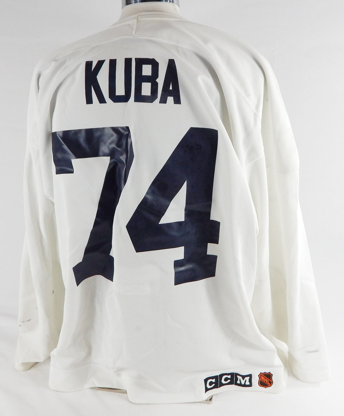 1990s Florida Panthers Filip Kuba #74 Game Used White Practice Jersey 58 0625 Pic2