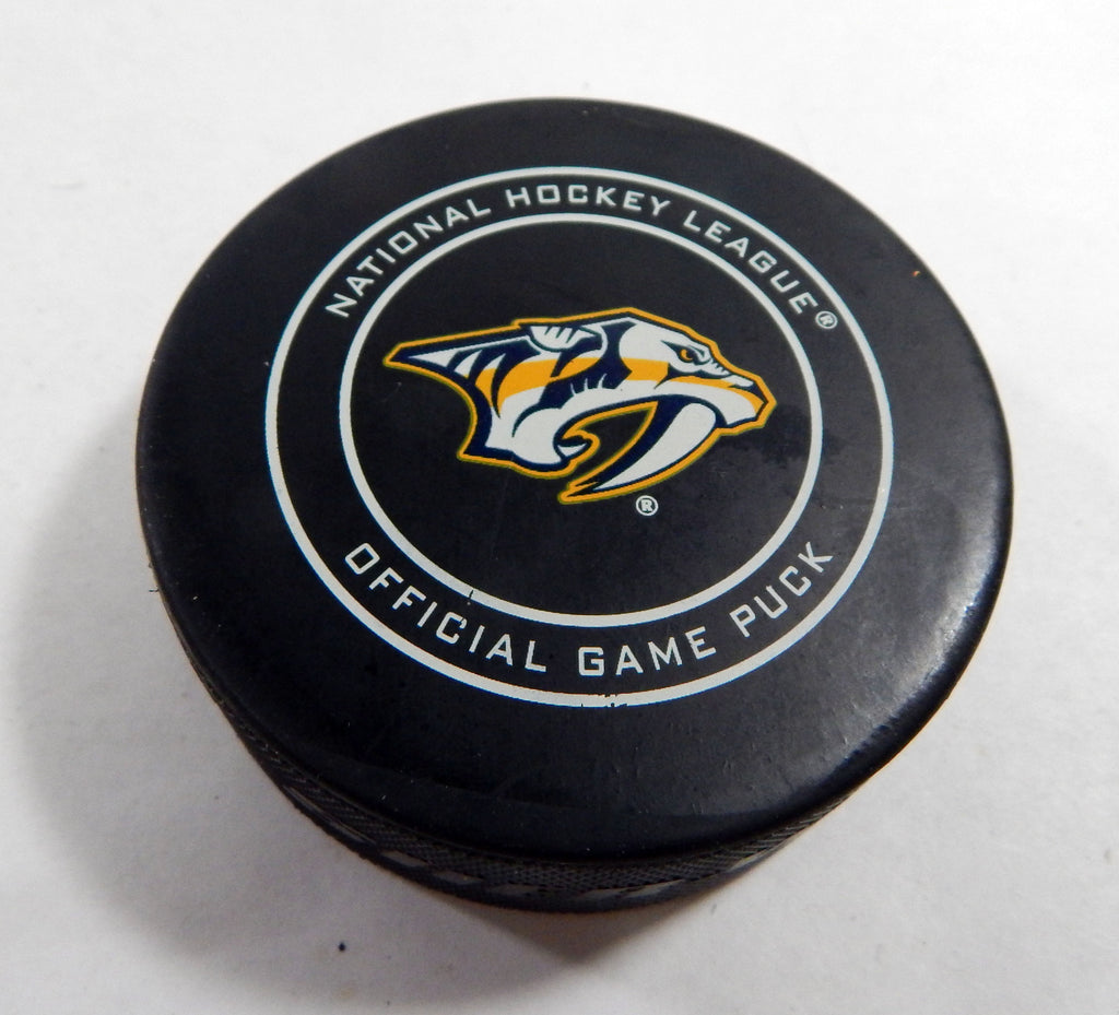 2018 Nashville Predators Vs. Anaheim Ducks Game Used Black Puck DP61272