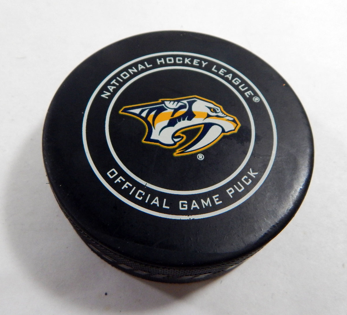 2018 Nashville Predators Vs. Anaheim Ducks Game Used Black Puck DP61272