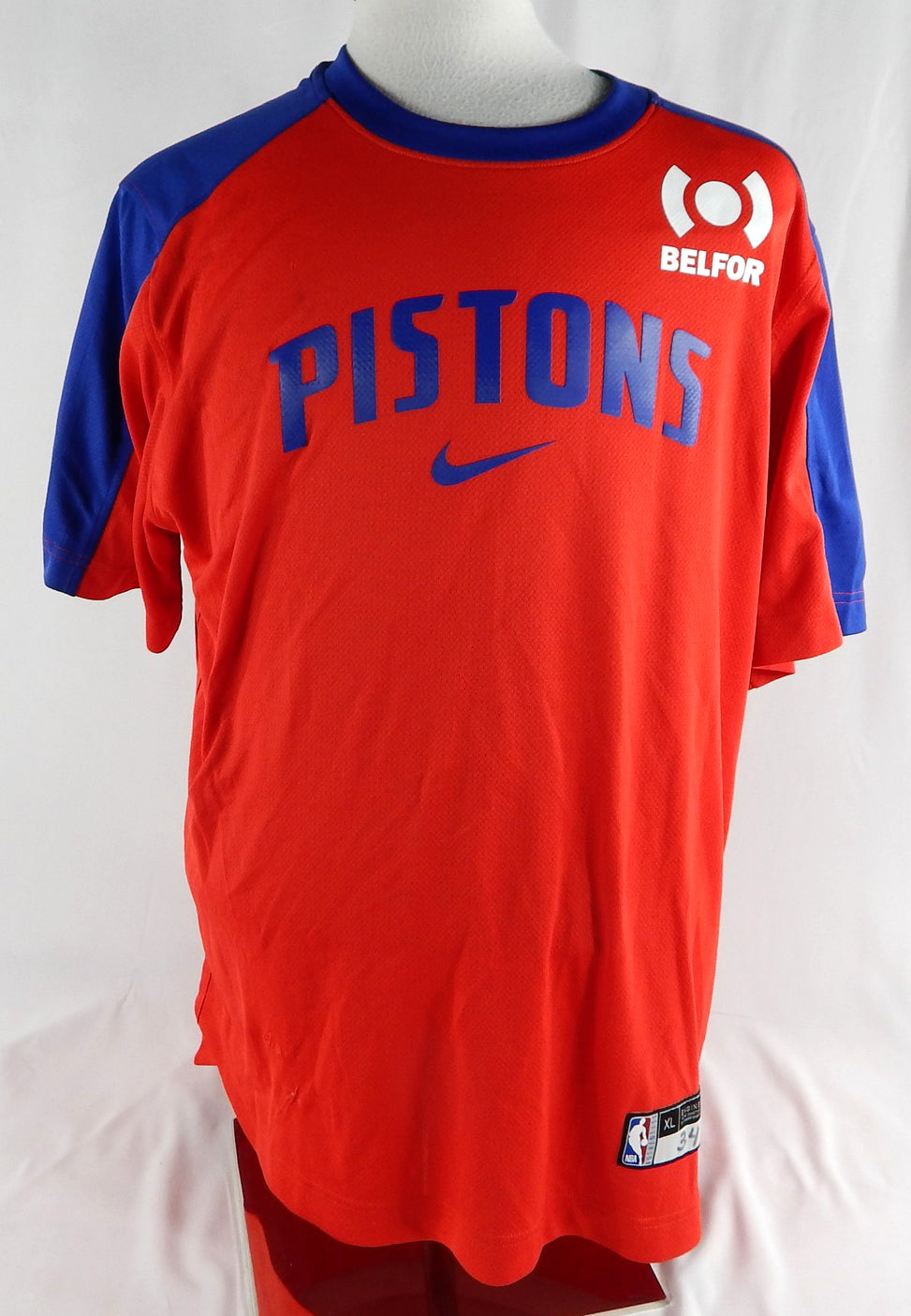 2024-25 Detroit Pistons Bobi Klintman #34 Game Issued P Used Red Shoot Shirt 9