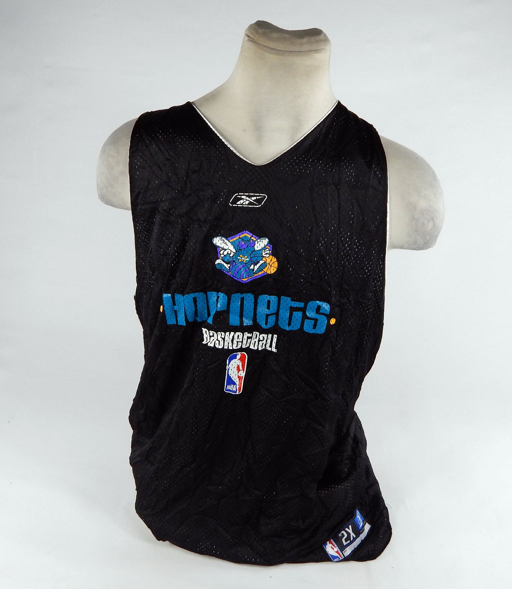 2000s New Orleans Hornets Game Issued Black White Practice Jersey 2XL DP71976