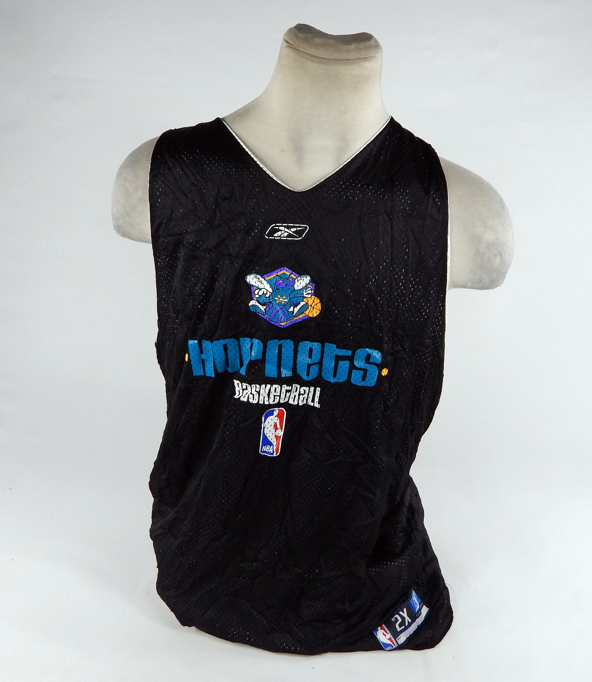 2000s New Orleans Hornets Game Issued Black White Practice Jersey 2XL DP71976