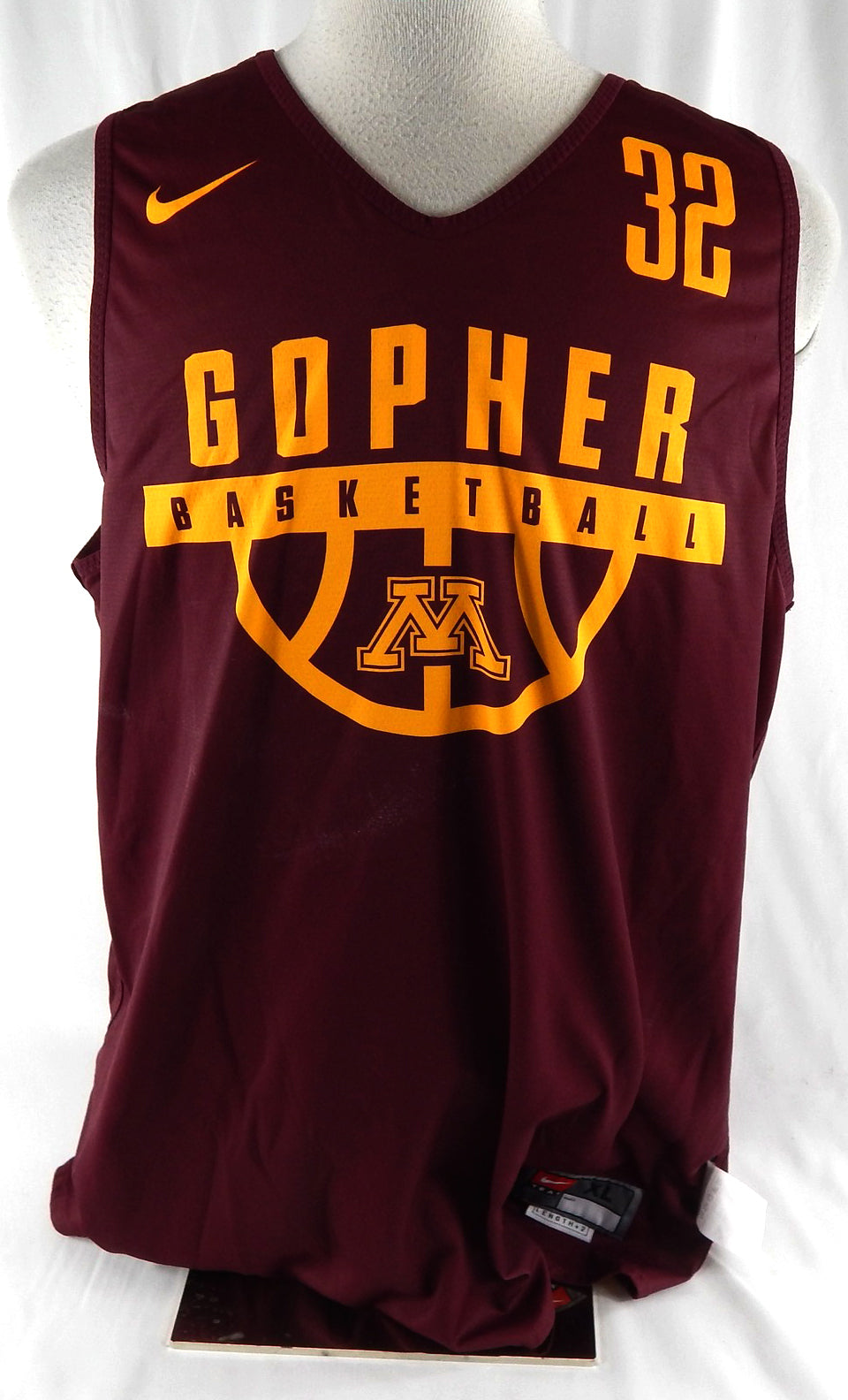 Minnesota Golden Gophers #32 Game Used Maroon Practice Jersey M Basketball XL 1