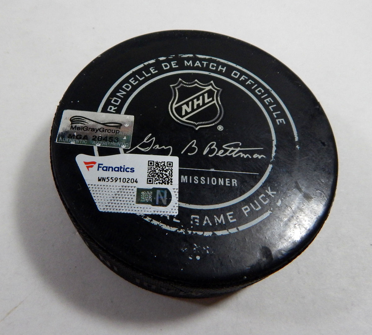 2018 Nashville Predators Vs. Anaheim Ducks Game Used Black Puck DP61277 Pic2