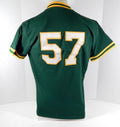 Late 1980s Oakland Athletics #57 Game Used Green Jersey Batting Practice DP04747