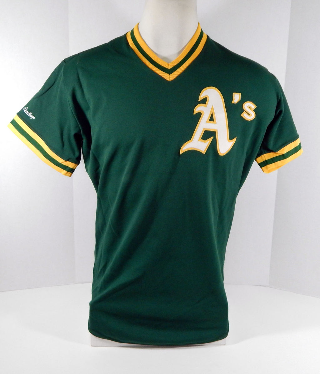 Late 1980s Oakland Athletics #57 Game Used Green Jersey Batting Practice DP04747 Pic2