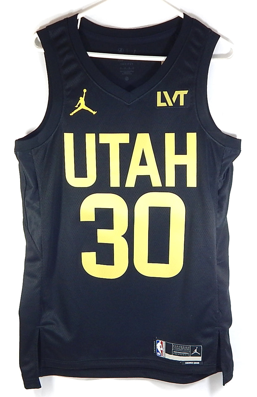 Ochai Agbaji #30 Utah Jazz Nike Jordan Swingman Statement LVT Jersey Black 44 M