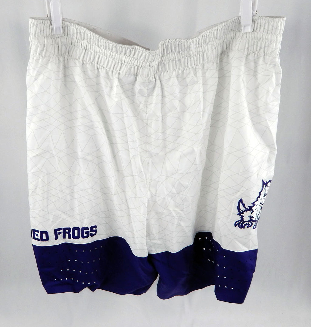 2020-21 Texas Christian TCU Horned Frogs Game Issued White Basketball Shorts 44 Pic2