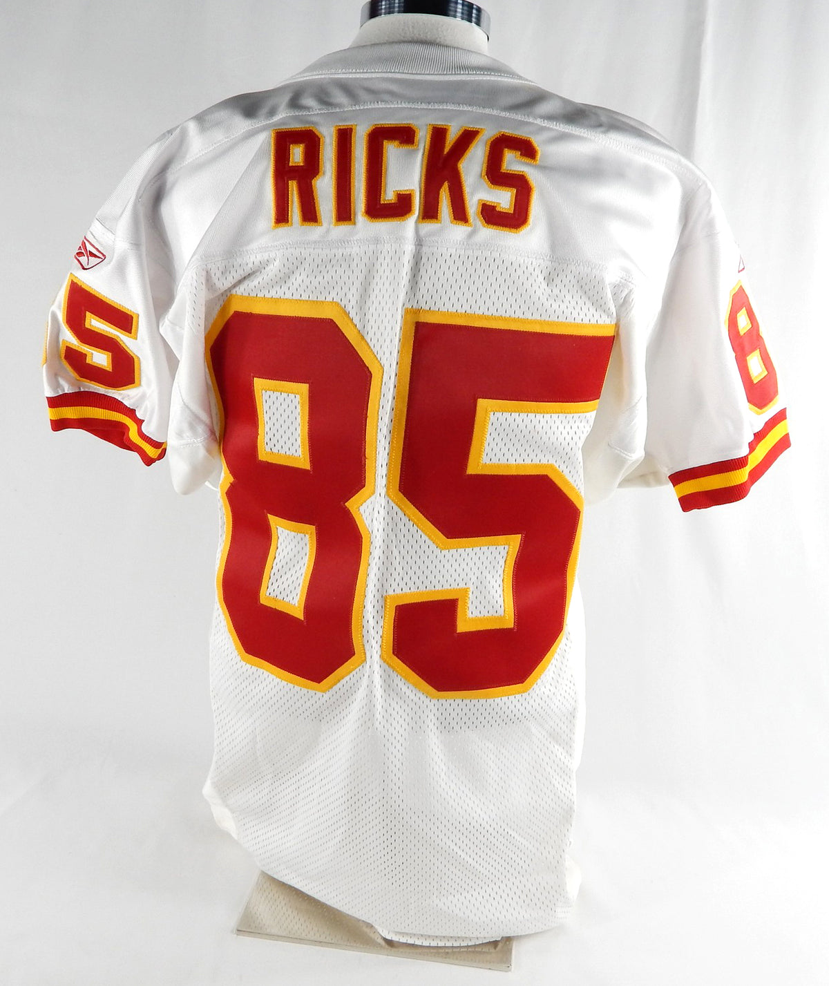 2001 San Francisco 49ers Ricks #85 Game Used White Jersey 40 458 Pic2