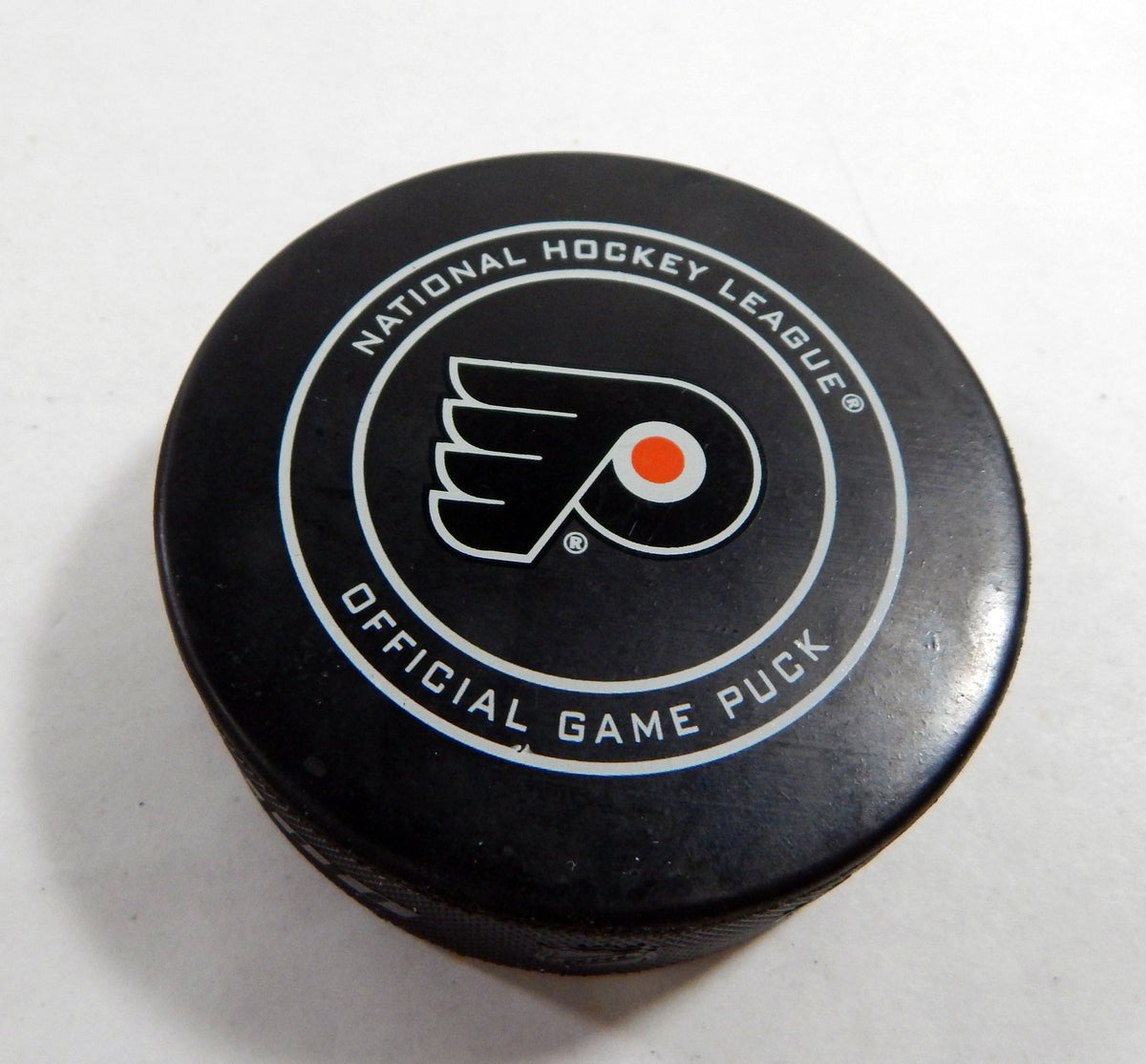 2018 Philadelphia Flyers Vs. Columbus Blue Jackets Game Used Black Puck DP61285