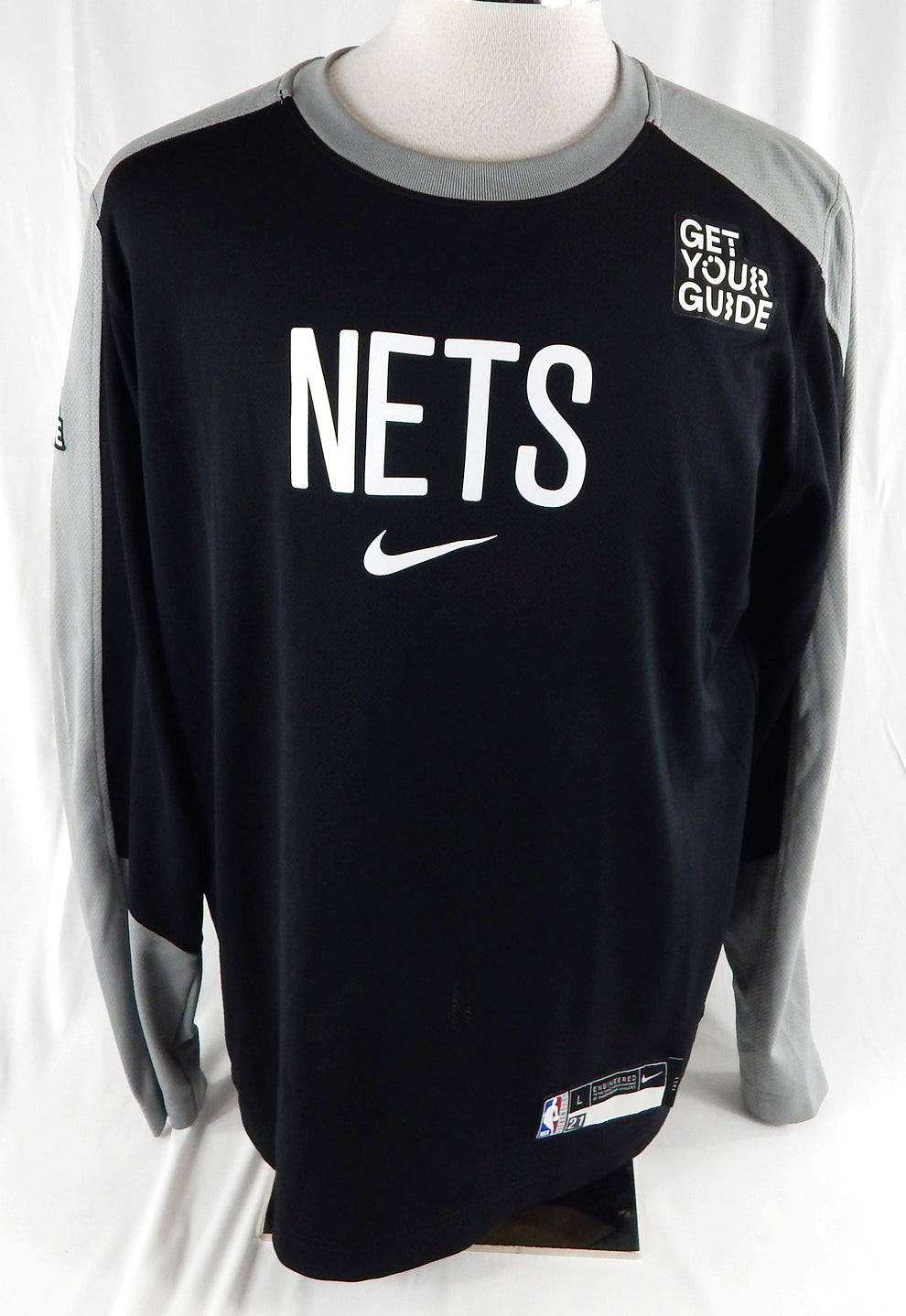 2024-25 Brooklyn Nets Noah Clowney #21 Game Used Black Shooting Shirt L 128