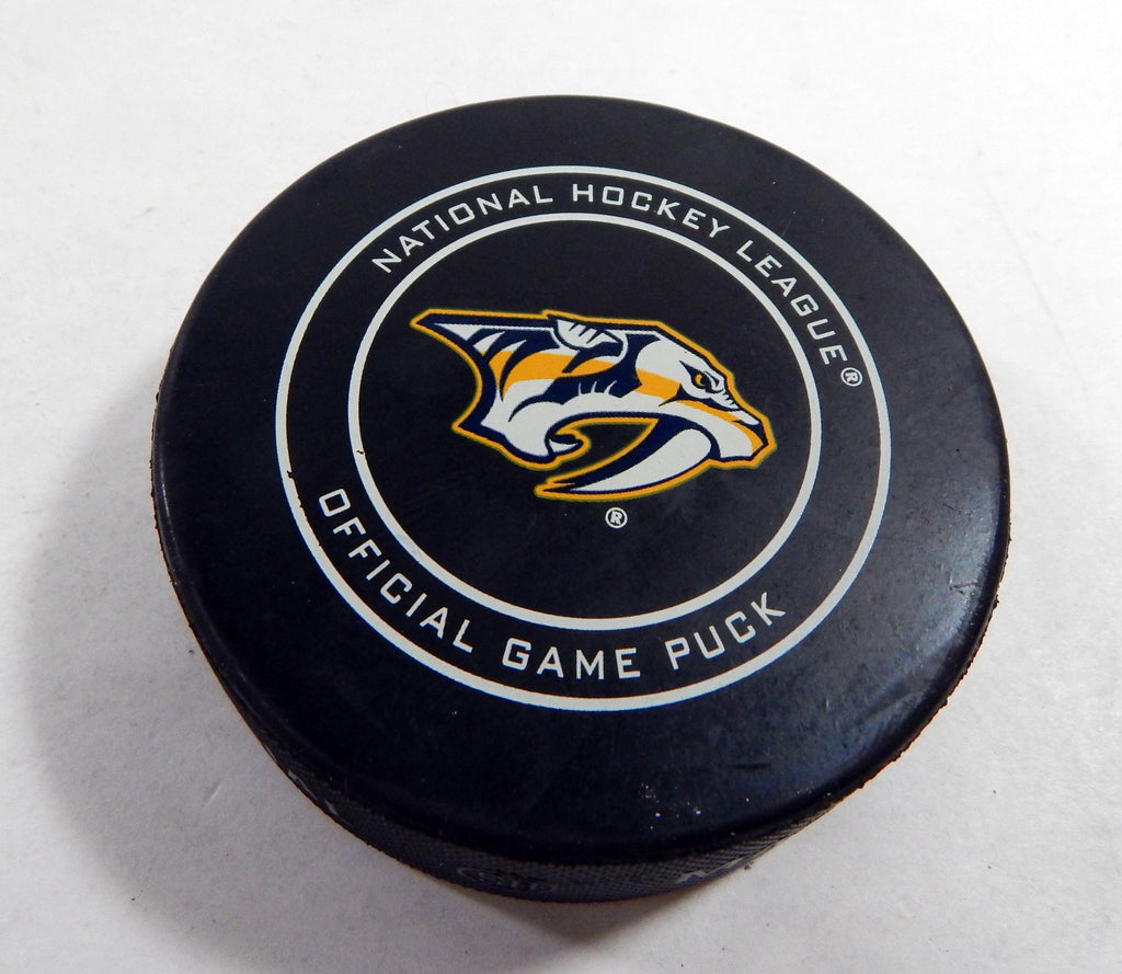 2018 Nashville Predators Vs. Anaheim Ducks Game Used Black Puck 287