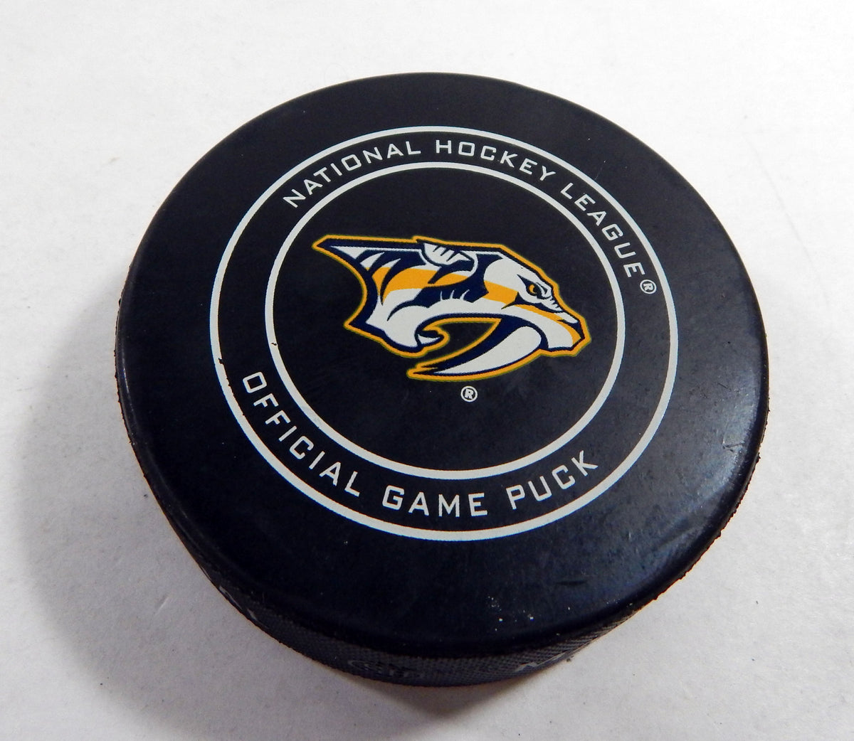 2018 Nashville Predators Vs. Anaheim Ducks Game Used Black Puck 287