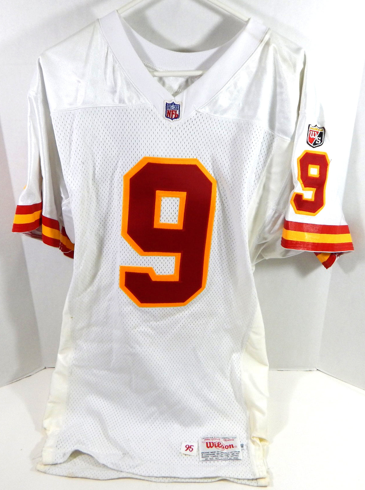 1995 Kansas City Chiefs Houston #9 Game Issued White Jersey 40 DP27737 Pic2