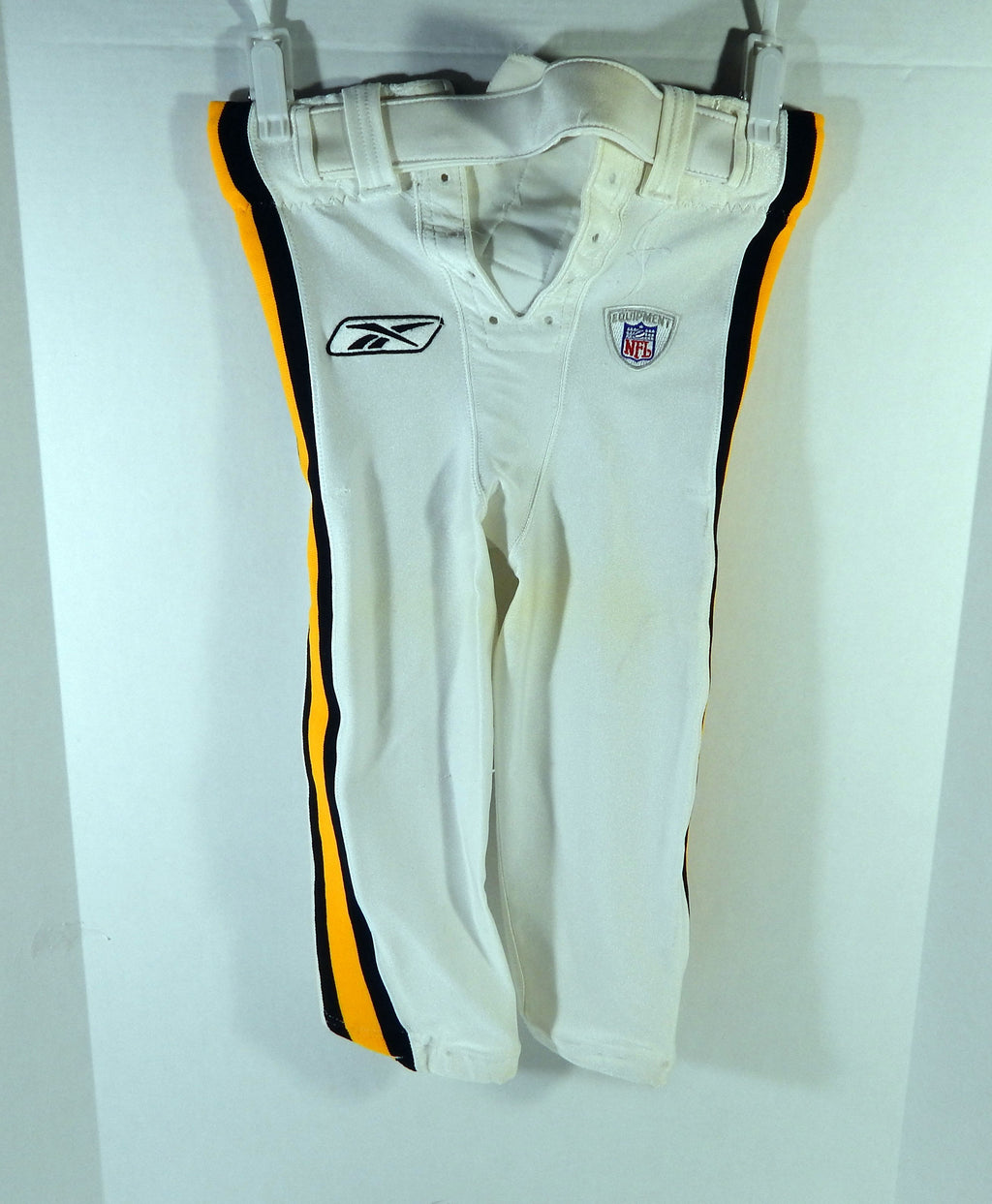 2007 Pittsburgh Steelers Willie Reid #15 Game Used White Pants Throwback 26 3
