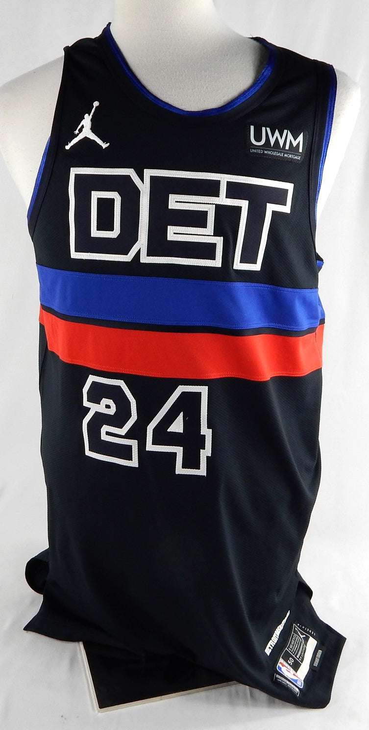 2023-24 Detroit Pistons Quentin Grimes #24 Game Issued Black Jersey Statement