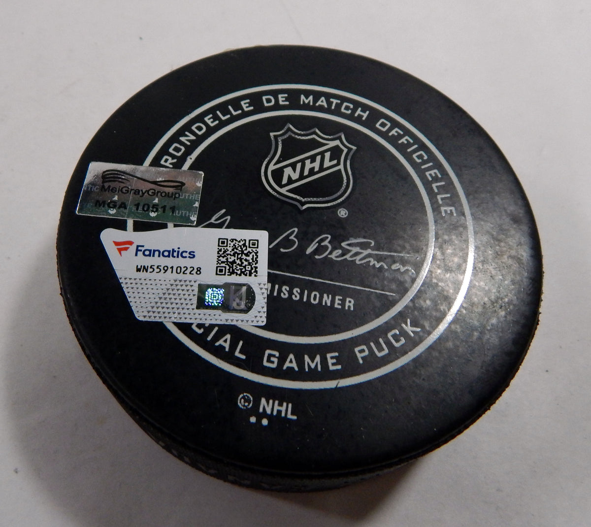 2017 Columbus Blue Jackets Vs. Tampa Bay Lightning Game Used Black Puck DP61295 Pic2