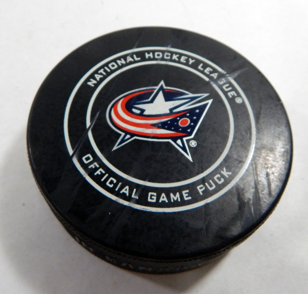 2017 Columbus Blue Jackets Vs. Tampa Bay Lightning Game Used Black Puck DP61295