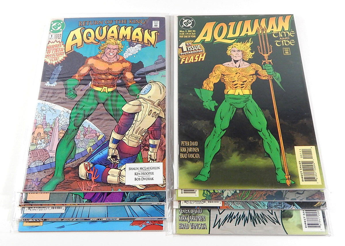 Aquaman Vol 4 #1 2 3 Vol 5 #0 1 2 Time and Tide #1 2 3 4 Lot (10 Comics) DC 1991