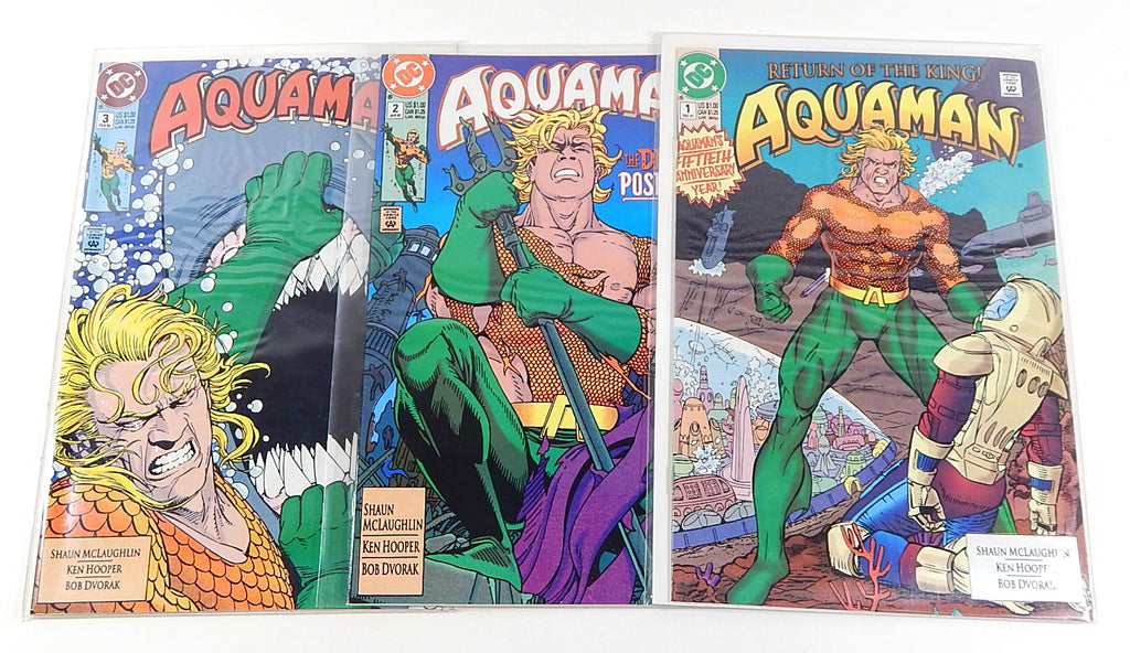 Aquaman Vol 4 #1 2 3 Vol 5 #0 1 2 Time and Tide #1 2 3 4 Lot (10 Comics) DC 1991 Pic2