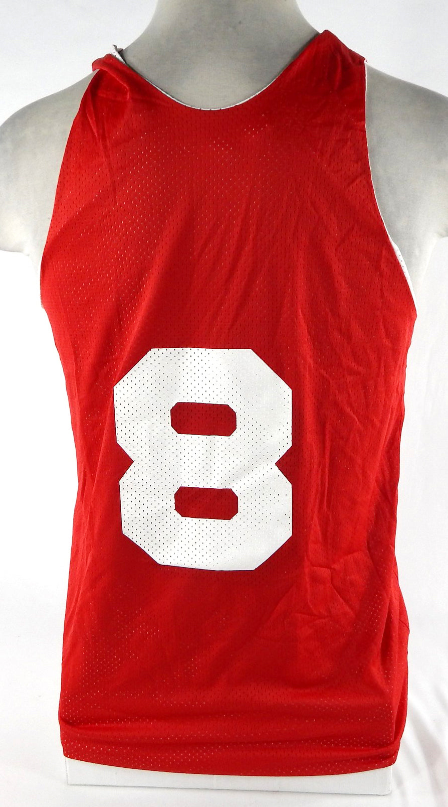 1990s Atlanta Hawks #8 Game Issued Red White Practice Jersey L 129 Pic2
