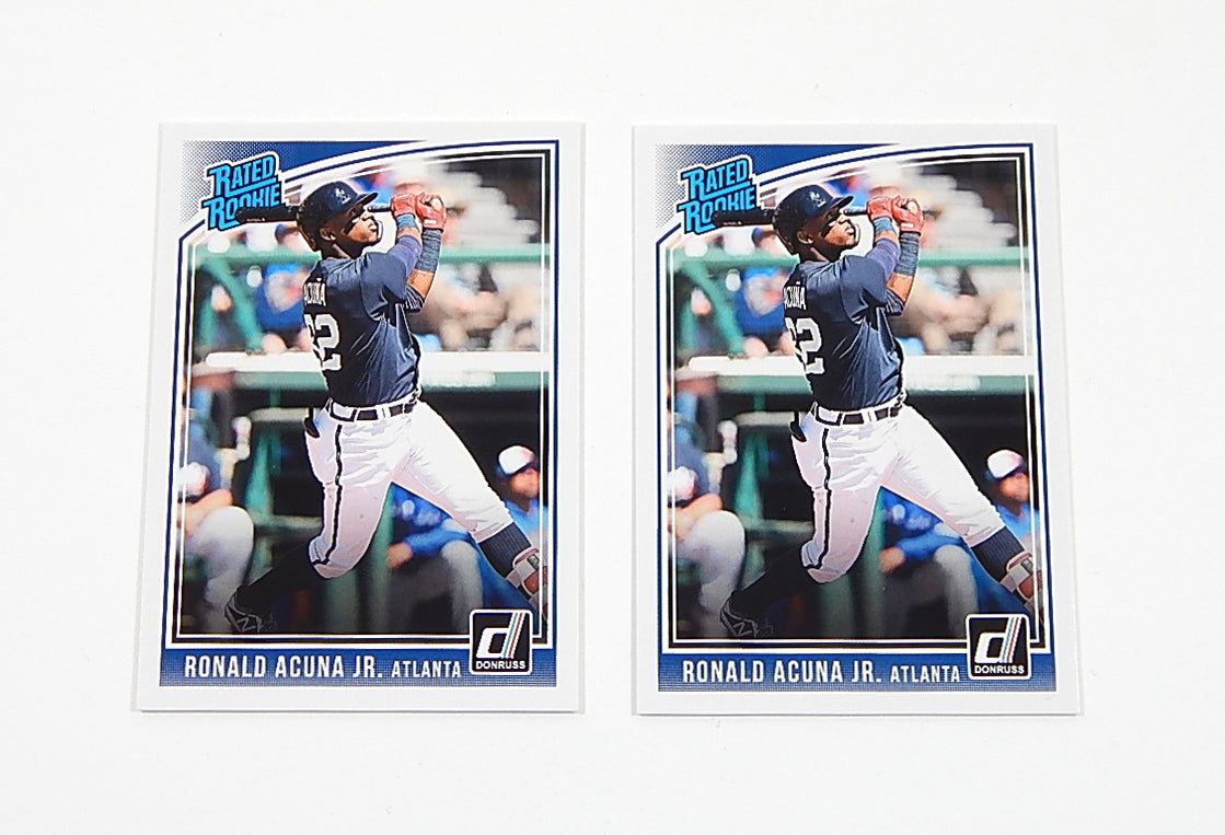 Lot of (2) 2018 Donruss Wrapper Redemption Ronald Acuna Jr. RC #283 Rated Rookie