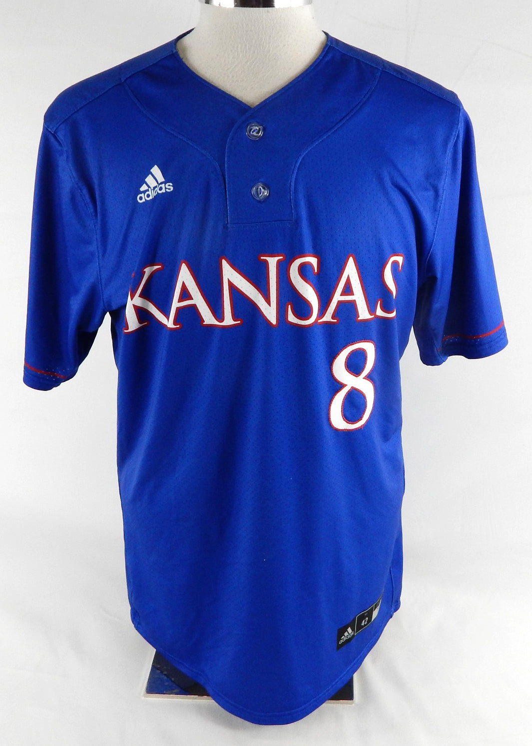 2025 Kansas Jayhawks #8 Game Used Blue Jersey Baseball 42 615