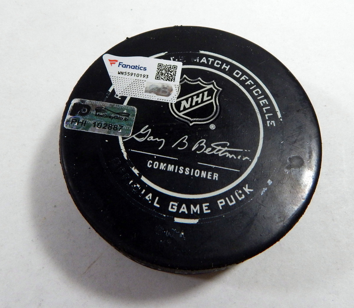 2018 Philadelphia Flyers Vs. Columbus Blue Jackets Game Used Black Puck DP61299 Pic2