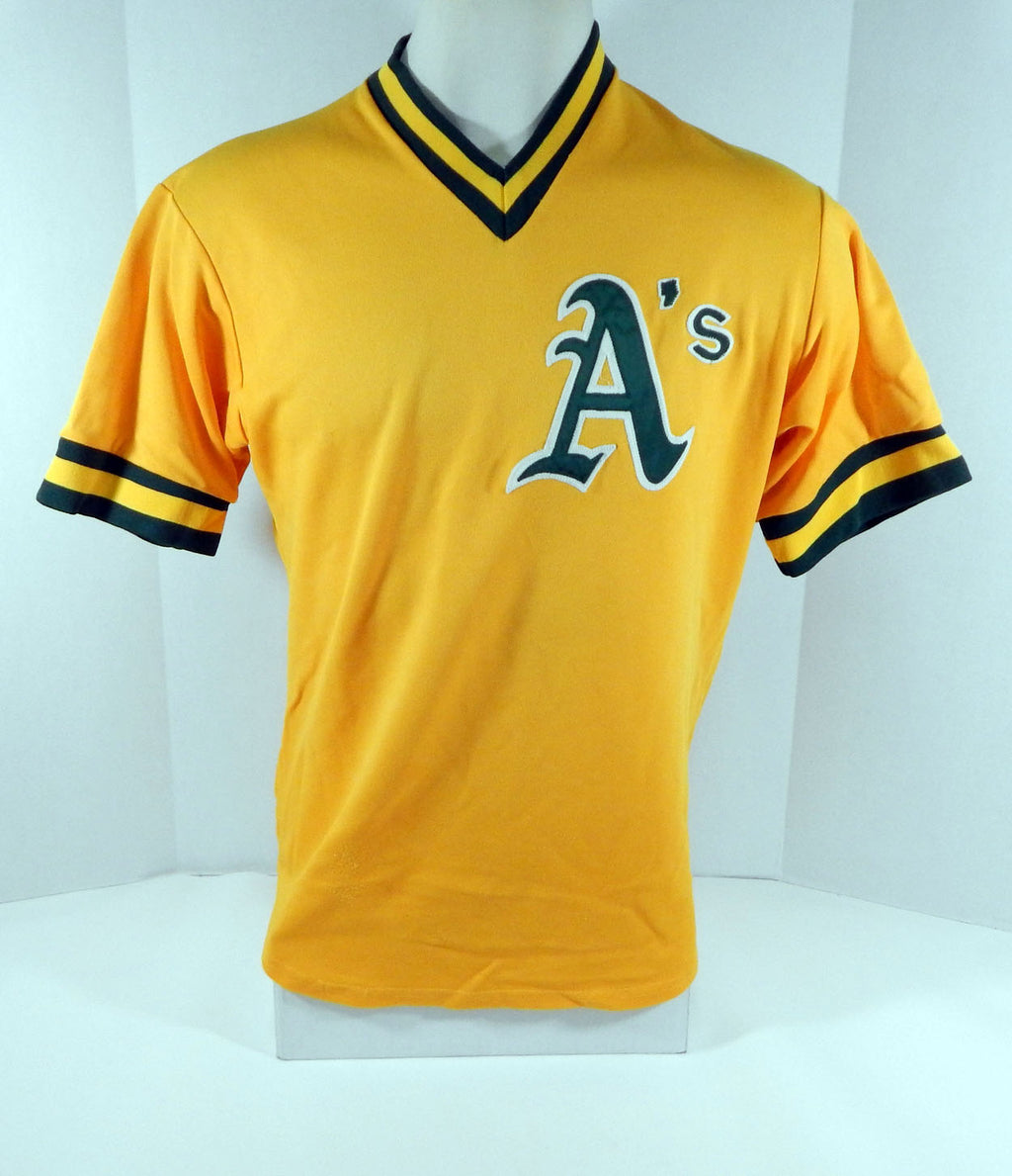 Late 1980s Oakland Athletics #32 Game Used Gold Jersey Batting Practice DP04757 Pic2