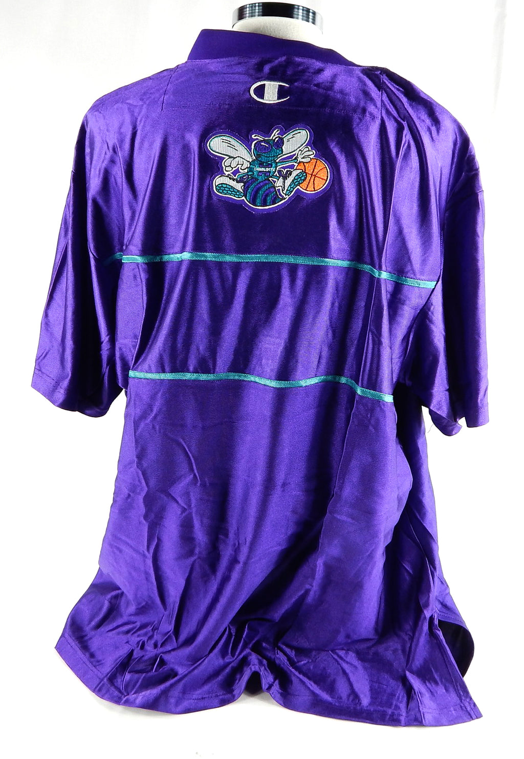 1990s Charlotte Hornets #21 Game Used Purple Warm Up Shirt XXXL 466 Pic2
