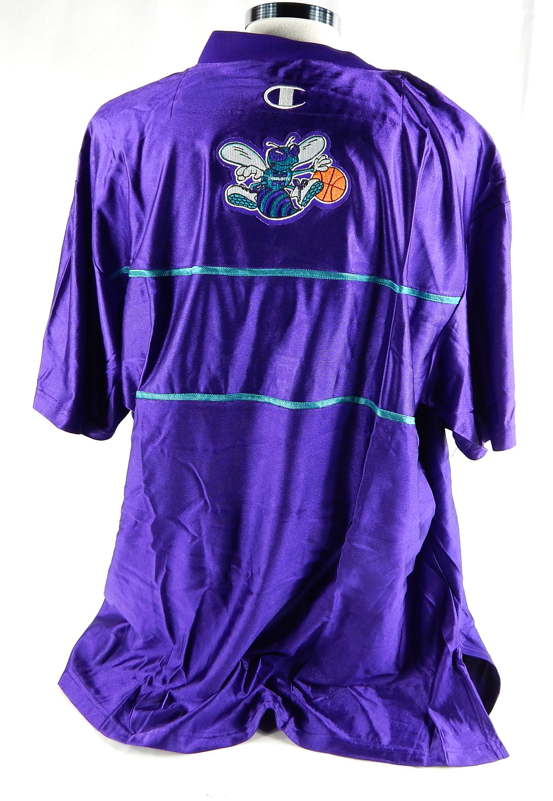 1990s Charlotte Hornets #21 Game Used Purple Warm Up Shirt XXXL 466 Pic2