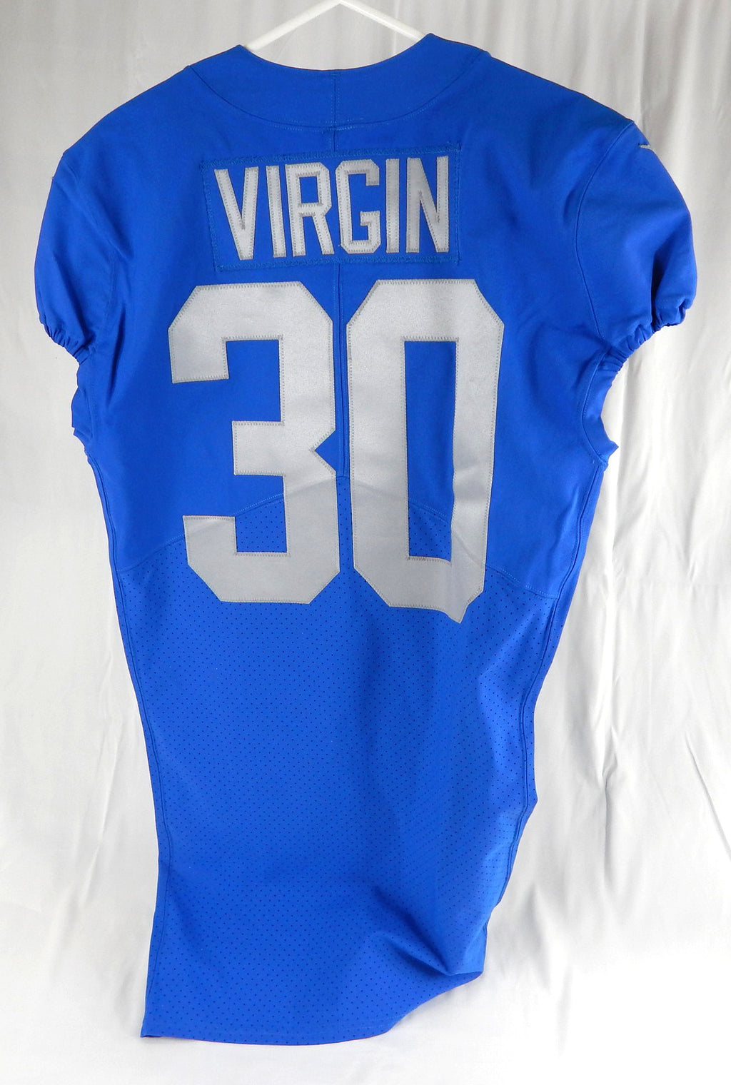 2018 Detroit Lions Dee Virgin #30 Game Issued Blue Jersey Thanksgiving 40 391 Pic2