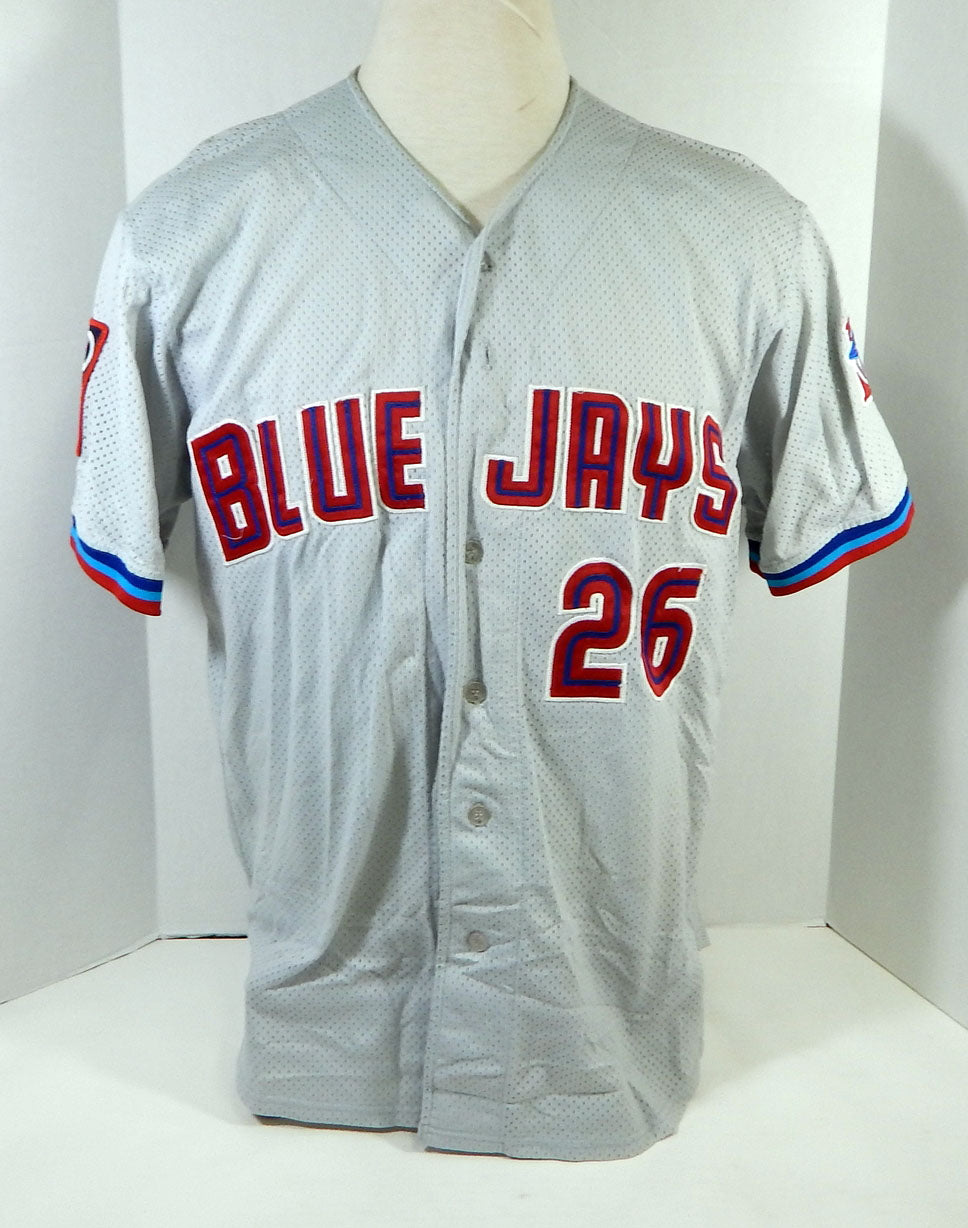 2001 Dunedin Blue Jays Gabe Gross #26 Game Used Grey Jersey BP 100 Y Patch 48 27 Pic2