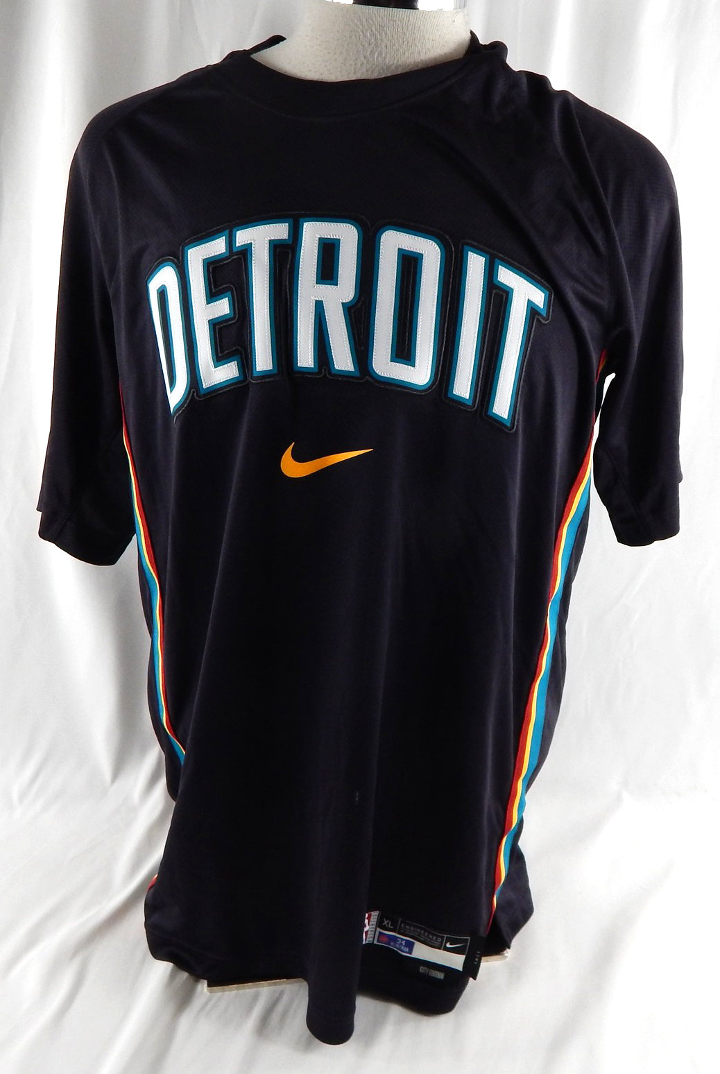 2025-26 Detroit Pistons Bobi Klintman #34 Game Used Black Shooting Shirt City 2