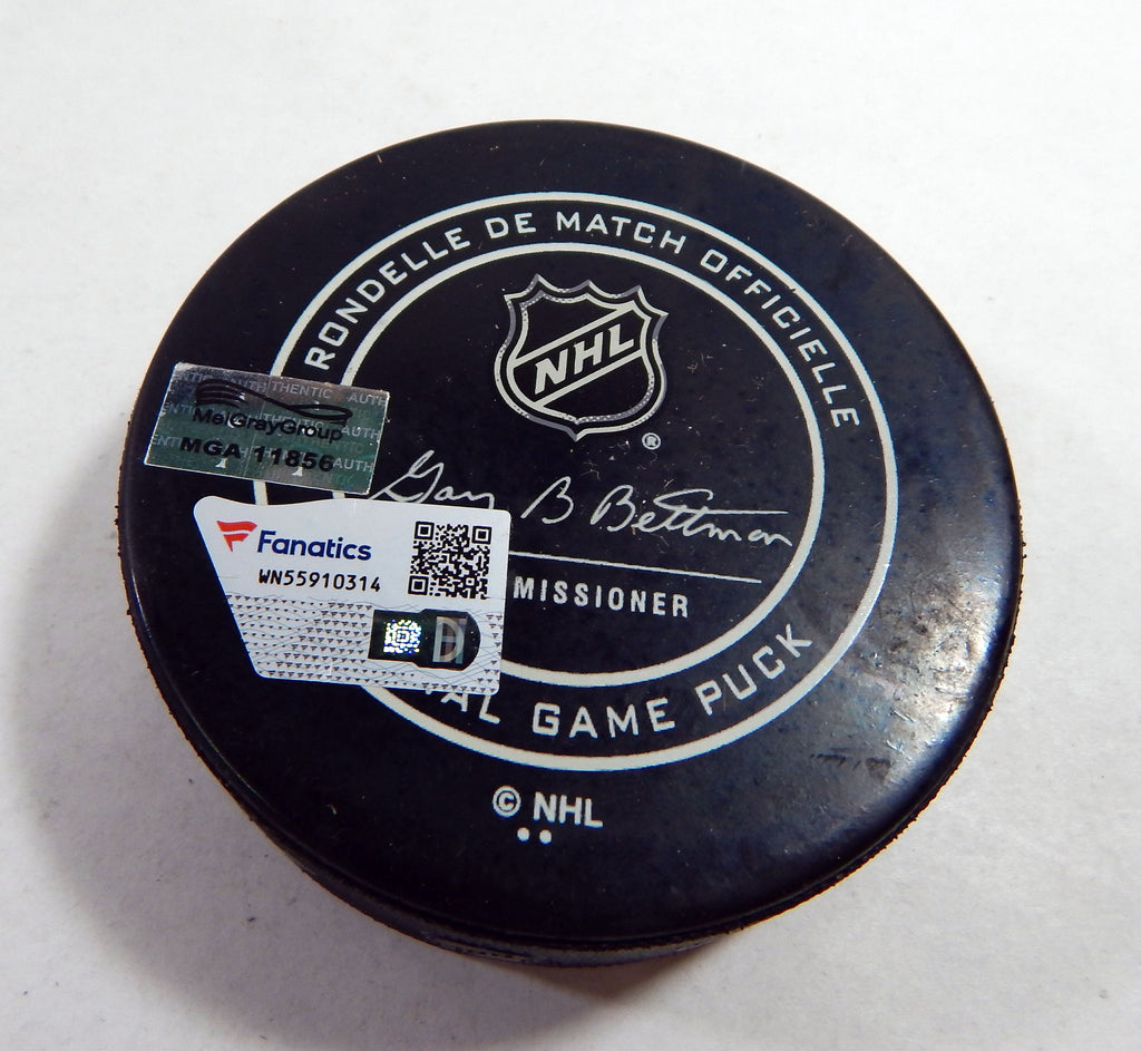 2018 Columbus Blue Jackets Vs. Colorado Avalanche Game Used Black Puck 303 Pic2