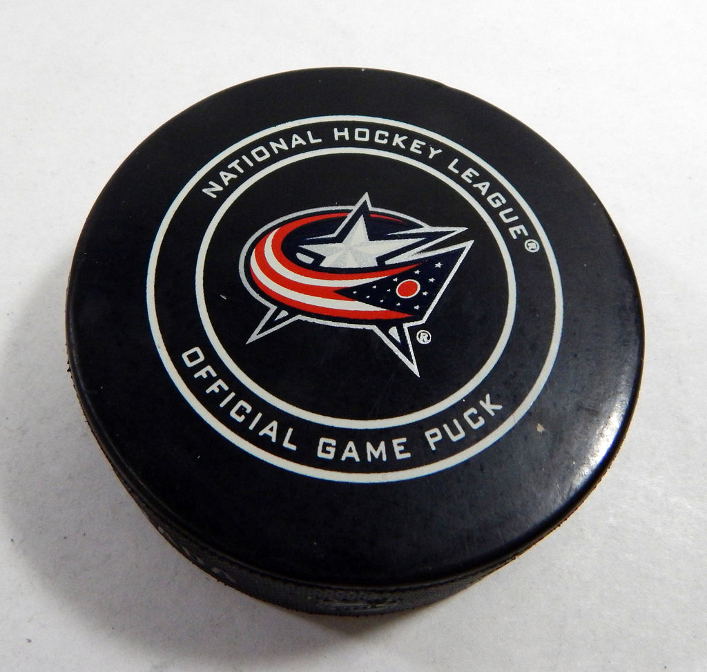 2018 Columbus Blue Jackets Vs. Colorado Avalanche Game Used Black Puck 303
