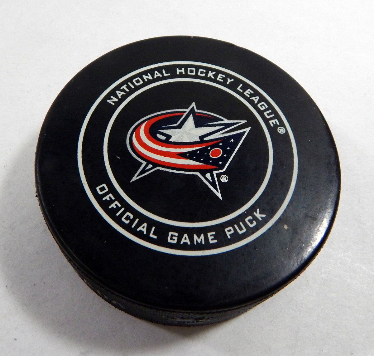 2018 Columbus Blue Jackets Vs. Colorado Avalanche Game Used Black Puck 303
