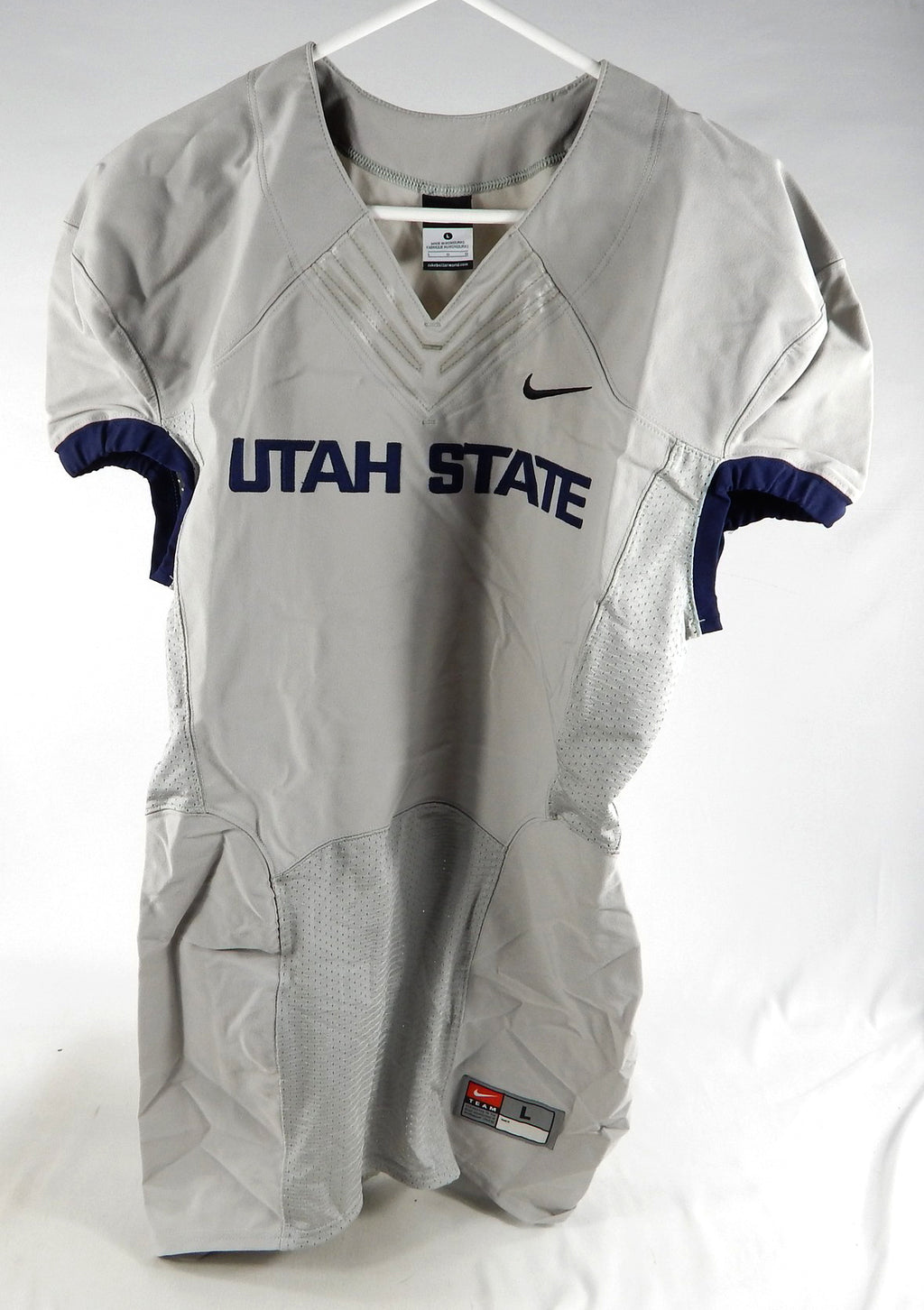 2013 Utah State Aggies Blank Game Issued Grey Jersey L DP84062