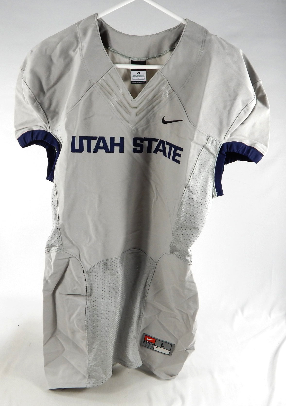 2013 Utah State Aggies Blank Game Issued Grey Jersey L DP84062