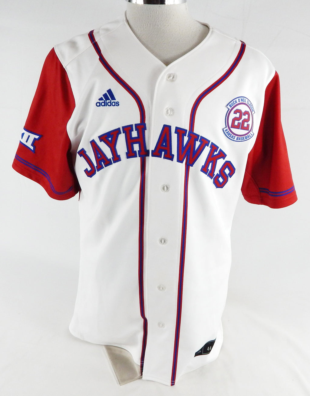 2025 Kansas Jayhawks #8 Game Used White Jersey Buck O'Neil Patch Baseball 44 619 Pic2
