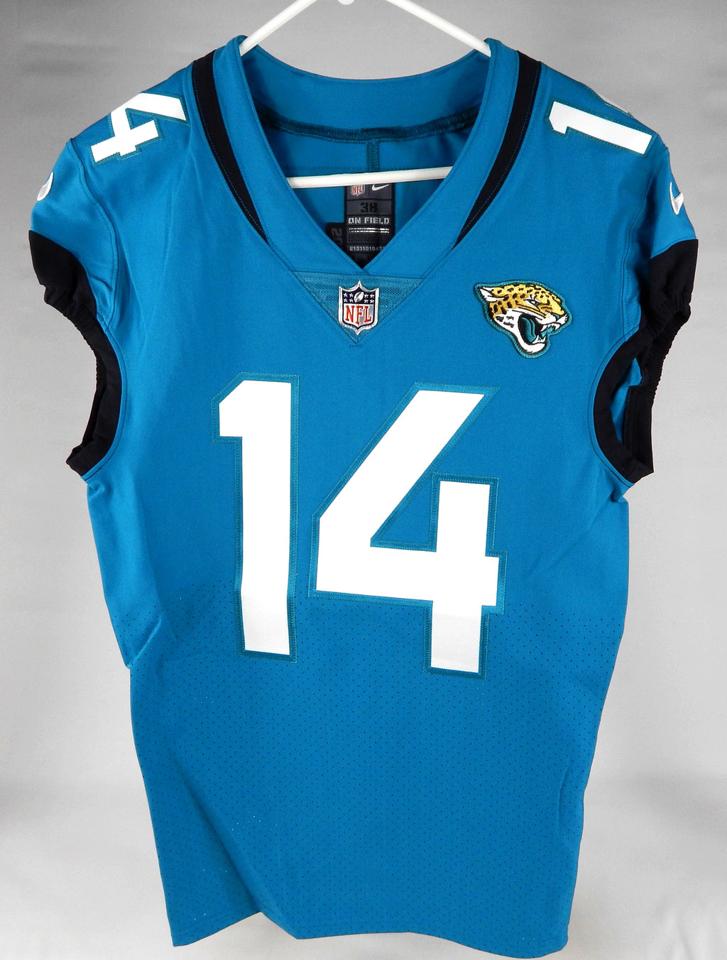 2022 Jacksonville Jaguars Marvin Hall #14 Game Issued Blue Jersey 38 808