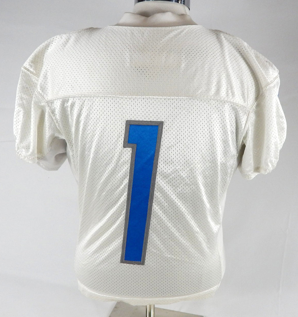 2018 Detroit Lions #1 Game Issued Pos Used White Practice Jersey 44 380 Pic2
