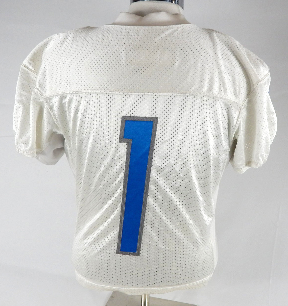 2018 Detroit Lions #1 Game Issued Pos Used White Practice Jersey 44 380 Pic2