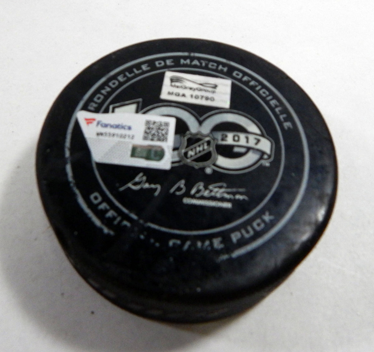 2017 Nashville Predators Vs. Vegas Golden Knights Game Used Black Puck 313 Pic2