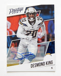 2018 Prestige Veteran Signatures Desmond King #123 Auto Autograph