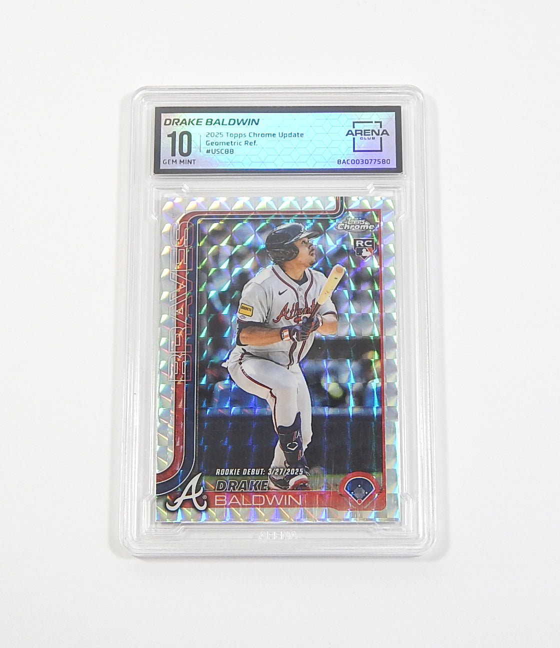 2025 Topps Chrome Update Geometric Refractor Drake Baldwin RC Arena Club 10