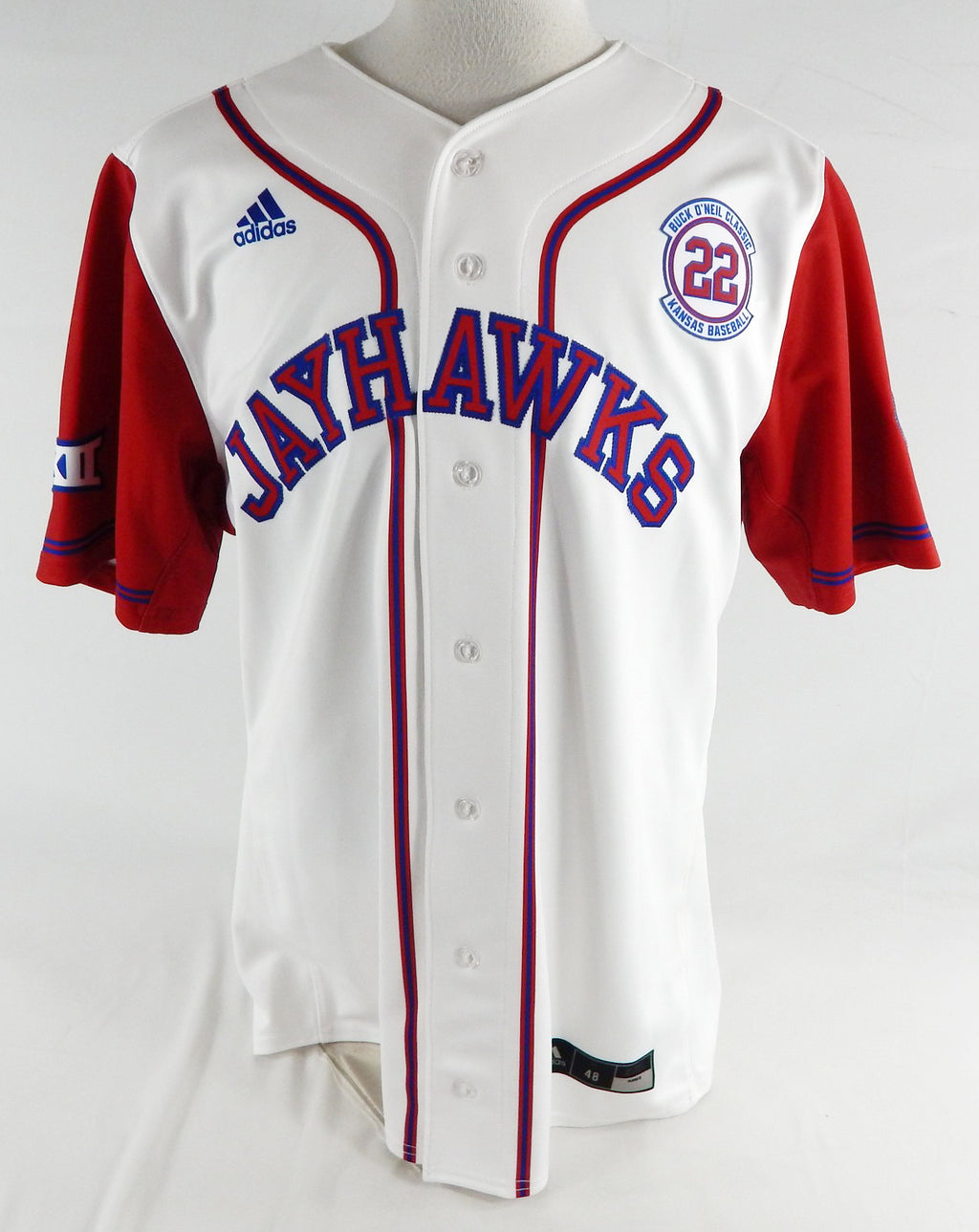 2025 Kansas Jayhawks #37 Game Used White Jersey Buck O'Neil Patch Baseball 48 22 Pic2