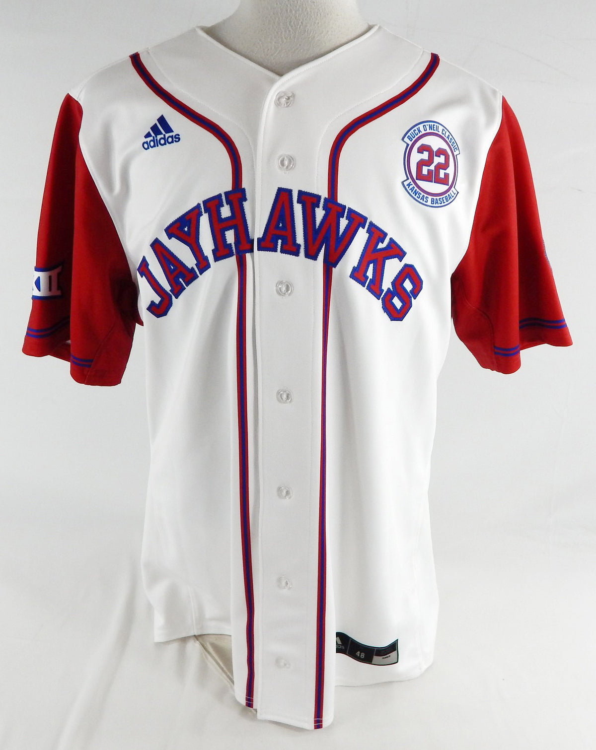 2025 Kansas Jayhawks #37 Game Used White Jersey Buck O'Neil Patch Baseball 48 22 Pic2