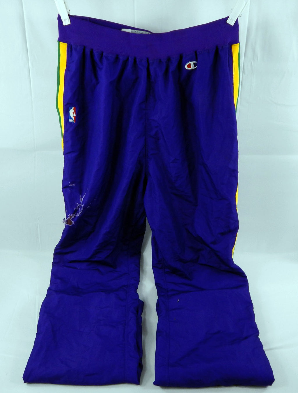 1993-94 Utah Jazz Game Issued Blue Basketball Pants 42 224 Pic2